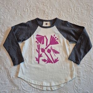 Tea Collection girls size 6 long sleeve printed shirt NWOT